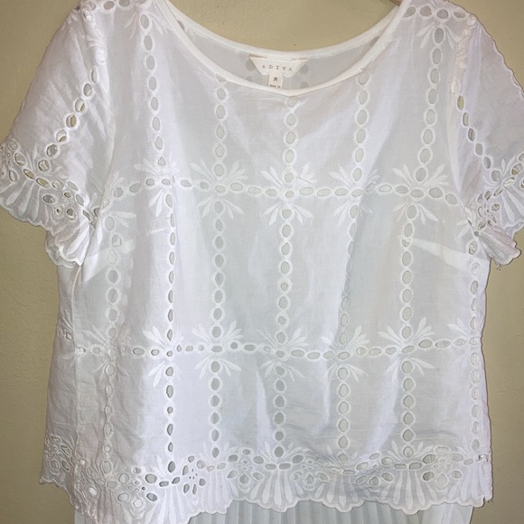 Adiva Eyelet Blouse Cottagecore Feminine - Picture 7 of 7